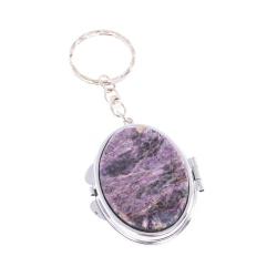 Складное зеркало брелок чароит овальное — 