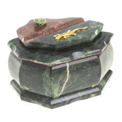 Шкатулка &quot;Ракушка&quot; камень змеевик 14х10х9 см — 