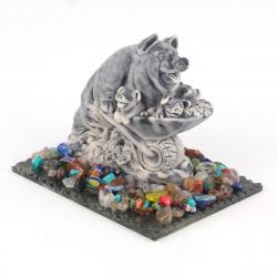 Сувенир &quot;Хряк с поросятами в тачке&quot; из мрамолита — 