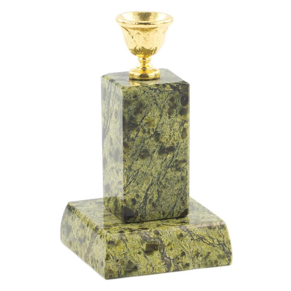 Подсвечник церковный из натурального змеевика "Столбик" 4,5х4,5х7,5 см фото 1 — 
