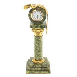 Настольные часы &quot;Капитель&quot; камень змеевик — 