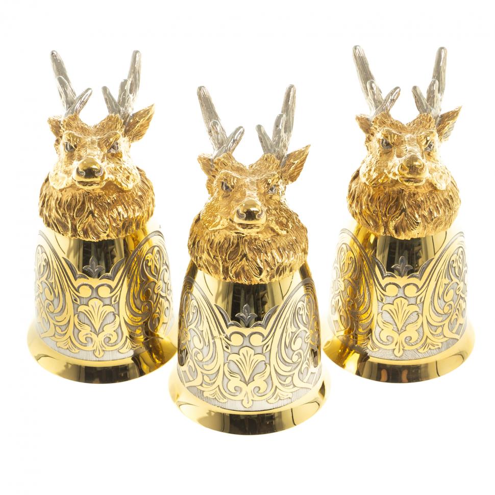 Стопки перевертыши "Олень" 70 мл 3 шт Златоуст фото 1 — 