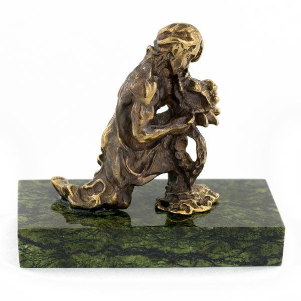 Сувенир статуэтка знак зодиака "Водолей" бронза камень фото 1 — 