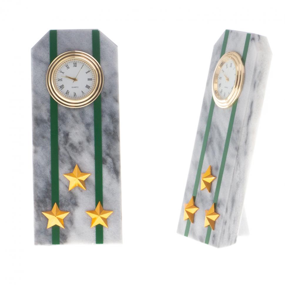 Часы "Погон полковник ПС ФСБ" из мрамора фото 1 — 