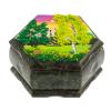 Шкатулка шестигранная с рисунком "Летний пейзаж" 14х12,5х7 см змеевик фото 1 — 