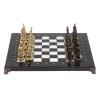 Шахматы бронзовые "Европейские" доска 32х32 см мрамор фото 2 — 