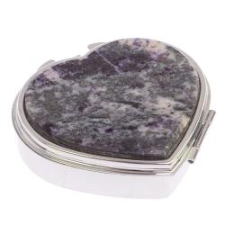 Таблетница &quot;Сердце&quot; на 3 отделения камень гетчеллит цвет серебро — 