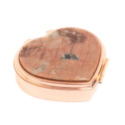 Таблетница &quot;Сердце&quot; на 3 отделения камень пегматит цвет красное золото — 