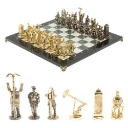 Шахматы подарочные &quot;Нефтяники&quot; 44х44 см шабровский змеевик мрамор — 