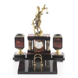 Настольный набор &quot;Фемида&quot; из яшмы и бронзы — 