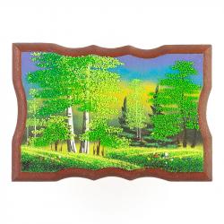 Панно прямоугольное &quot;Летний пейзаж&quot; 22х15 см каменная крошка — 