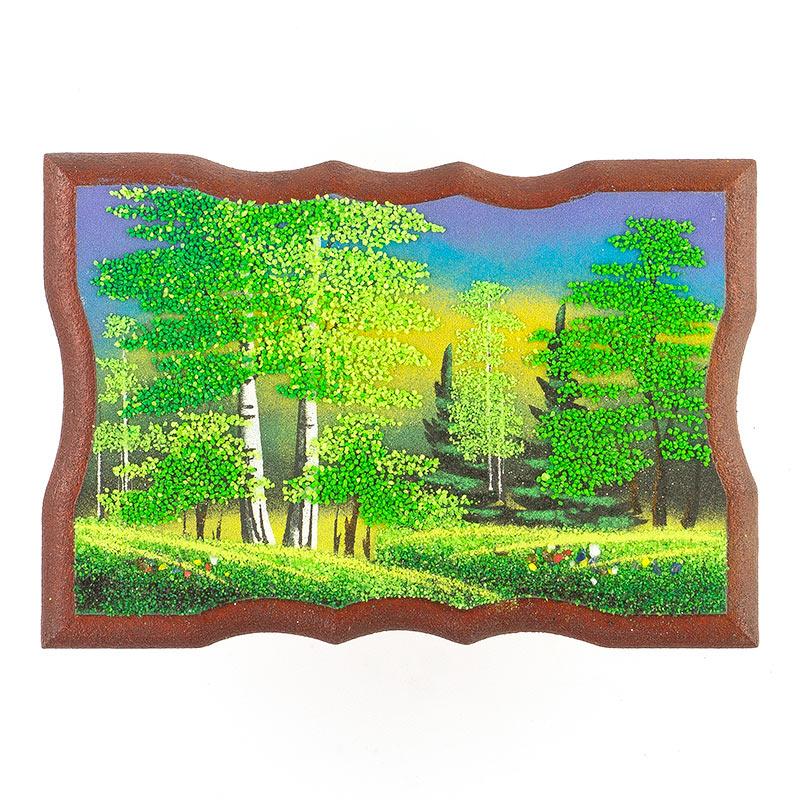 Панно прямоугольное "Летний пейзаж" 22х15 см каменная крошка фото 1 — 