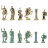Шахматы "Римские войны" фигуры бронза / патина 44х44 см лемезит фото 6 — 