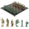 Шахматы "Римские войны" фигуры бронза / патина 44х44 см лемезит фото 1 — 