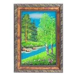 Картина &quot;Летний пейзаж&quot; рамка багет 10х15 см, каменная крошка — 