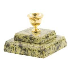 Подсвечник церковный из змеевика — 