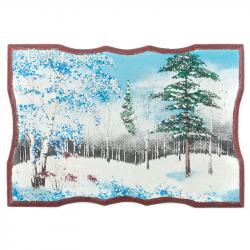 Панно прямоугольное &quot;Зима&quot; 27х18 см каменная крошка — 