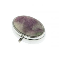 Таблетница овальная на 2 отделения камень флюорит 5,5х4,5х2 см — 