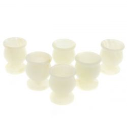 Набор рюмок из белого оникса 4х5 см 6 шт в футляре (1,5х2) — 