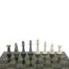 Шахматы "Стаунтон" из мрамолита доска 40х40 см змеевик фото 5 — 