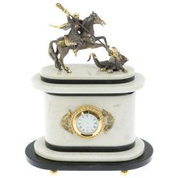 Часы &quot;Георгий Победоносец&quot; из мрамора и бронзы — 