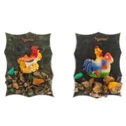 Магнит &quot;Удачи&quot; в ассортименте камень змеевик — 