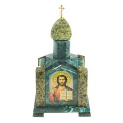 Шкатулка &quot;Часовня&quot; камень змеевик 14х14х24 см — 