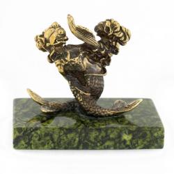 Сувенир статуэтка знак зодиака &quot;Рыбы&quot; из бронзы и камня — 