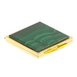 Зеркало квадратное карманное из малахита цвет золото — 