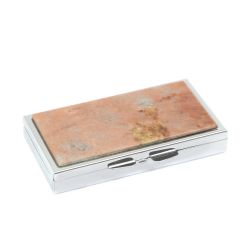 Таблетница на 7 отделений камень пегматит серебристая — 