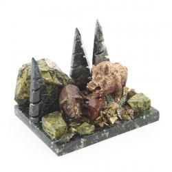 Сувенир &quot;Два кабана&quot; змеевик самоцветы — 