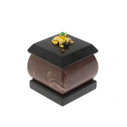 Шкатулка &quot;Лягушка&quot; из камня лемезит 4,5х4,5х6 см — 