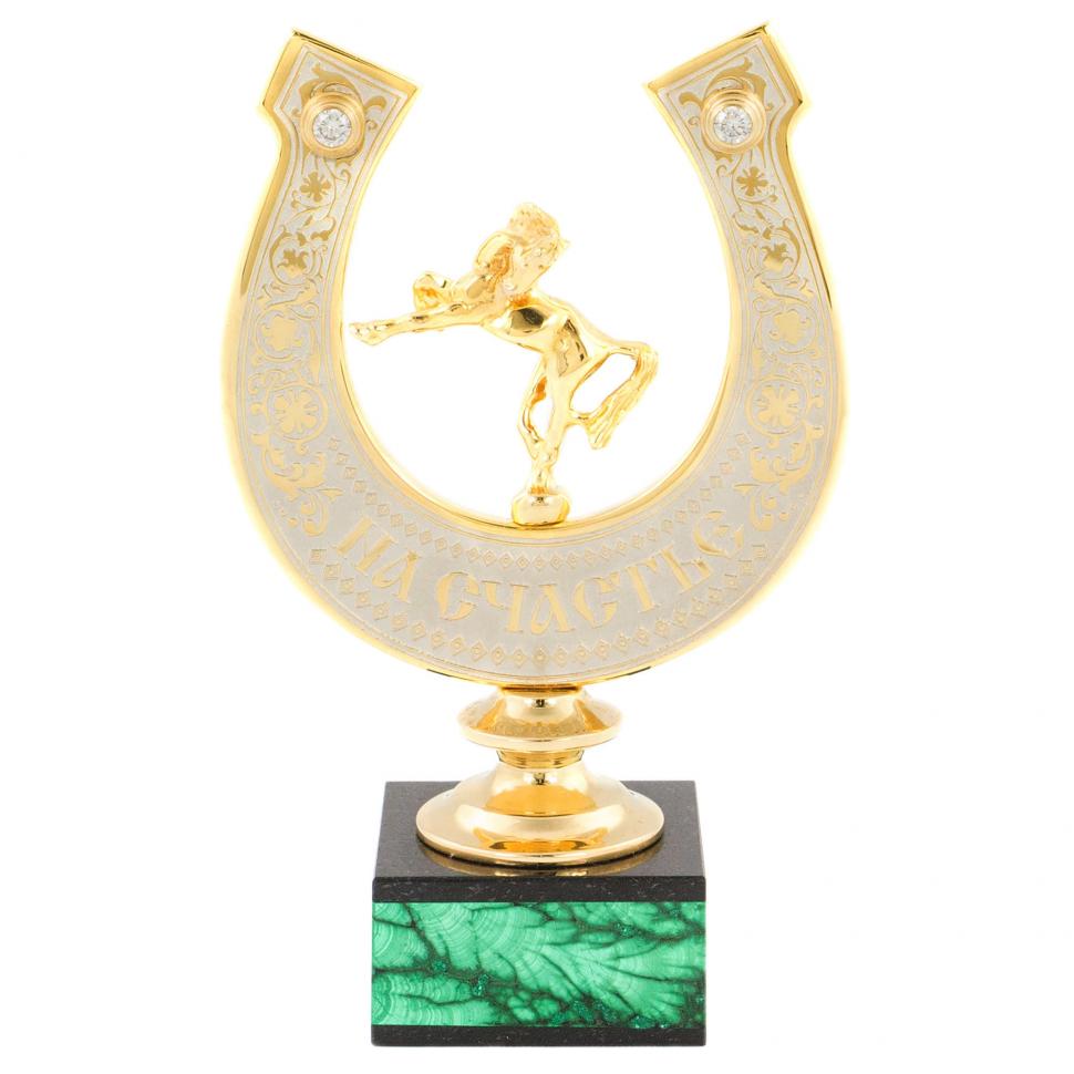 Подкова из малахита "На счастье" фото 1 — 