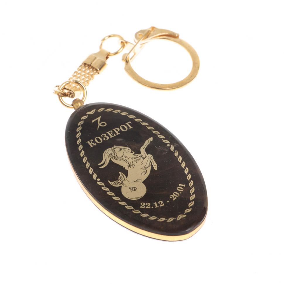 Брелок знак зодиака "Козерог" камень обсидиан фото 1 — 