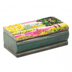 Шкатулка с рисунком &quot;Осень&quot; 14х7х5 см камень змеевик — 