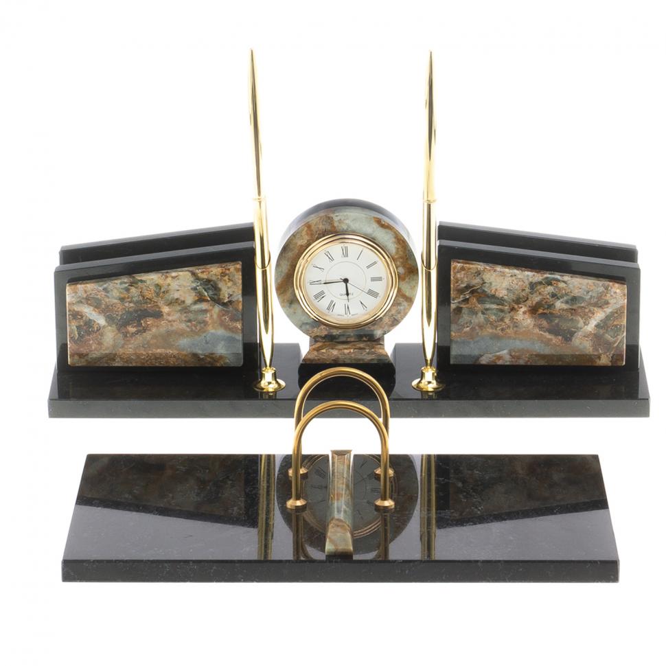 Письменный прибор "Фаворит" с календарницей офиокальцит фото 1 — 