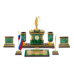 Письменный набор из малахита &quot;Фемида&quot; Златоуст — 