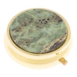 Таблетница на 3 отделения из камня офит цвет золото — 