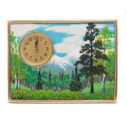 Настольные часы с панно на мдф &quot;Летний пейзаж&quot; 20х15 см каменная крошка — 