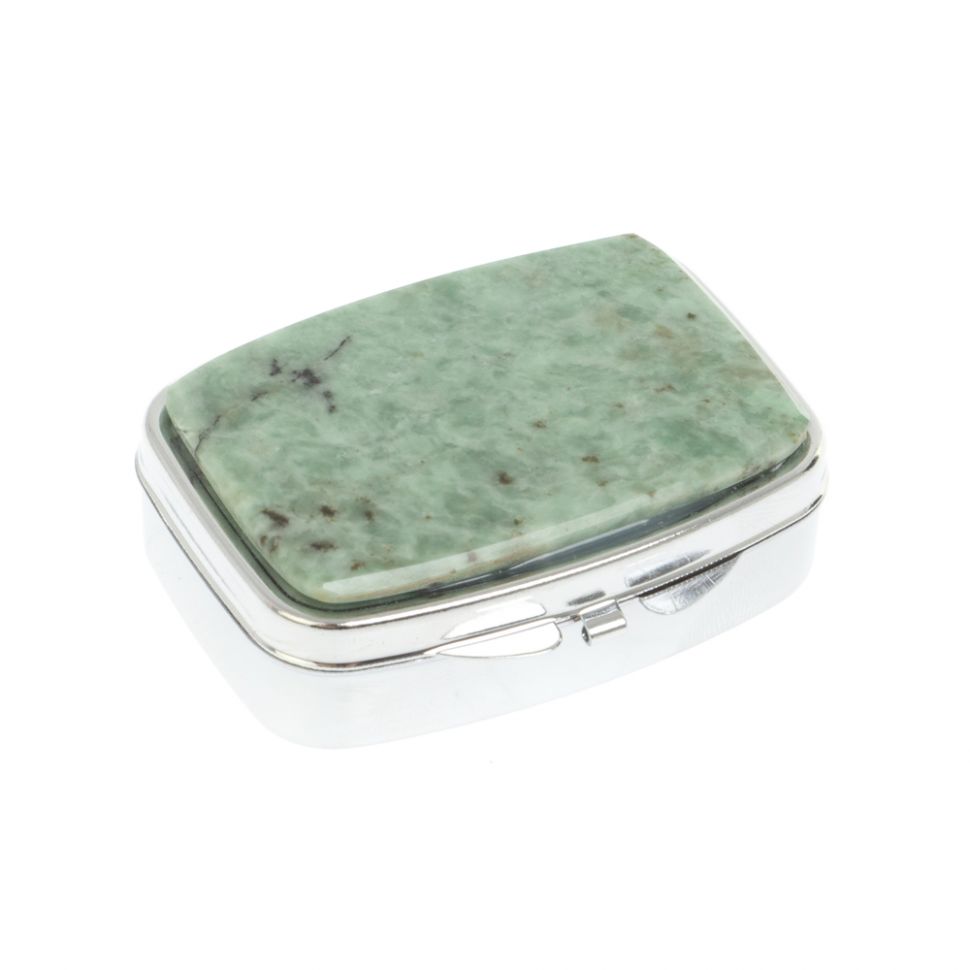 Таблетница на 2 отделения жадеит цвет серебро фото 1 — 