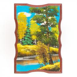 Панно прямоугольное &quot;Осень&quot; 27х18 см каменная крошка — 