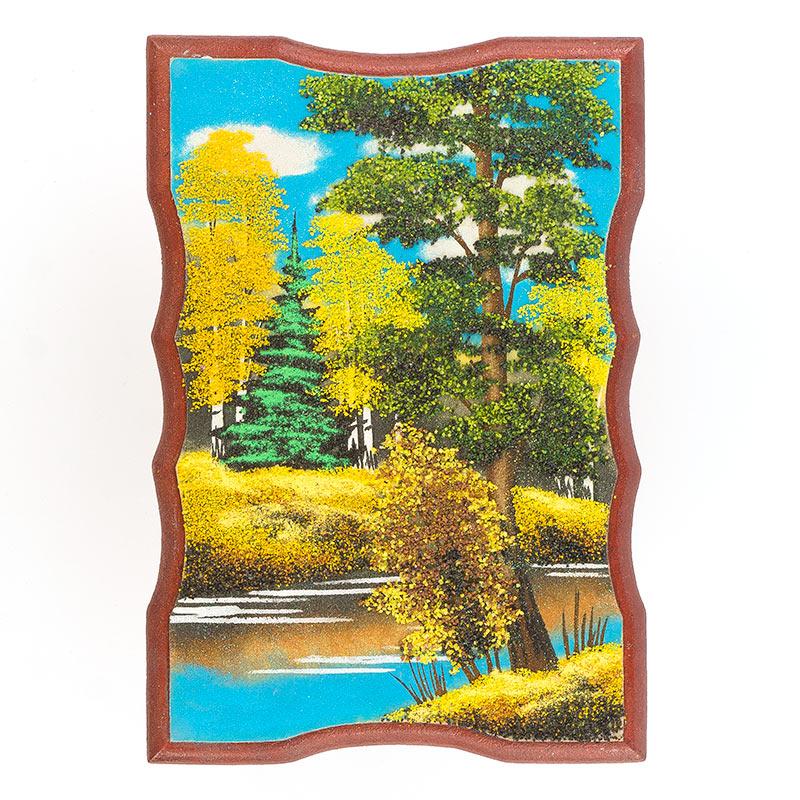 Панно прямоугольное "Осень" 27х18 см каменная крошка фото 1 — 