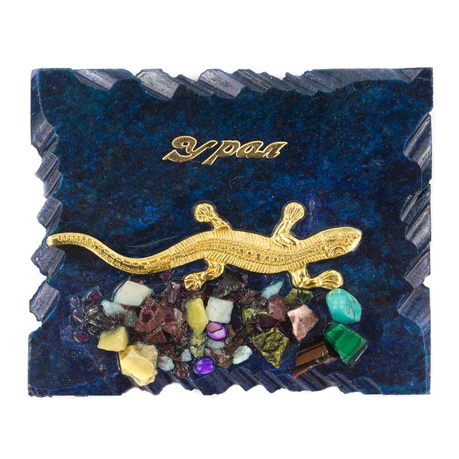 Магнит с ящерицей "Урал" синий фото 1 — 