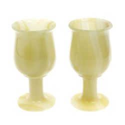 Набор фужеров 2 шт из оникса в футляре 7,5х14,5 см (3х8) — 