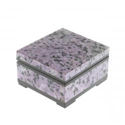 Шкатулка из камня чароит 8х7,5х4,5 см — 