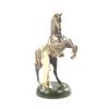 Бронзовая статуэтка "Конь на дыбах" на подставке из камня нефрит фото 2 — 