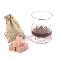 Камни охлаждающие для виски набор 6 кубиков из розового мрамора — 