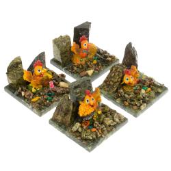 Сувенир &quot;Петух с деньгами&quot; камень змеевик — 