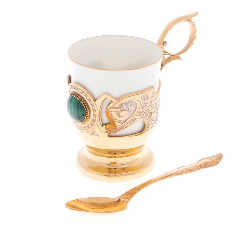 Чашка для кофе "Малахит" фарфор 170 мл в подарочной упаковке Златоуст фото 1 — 